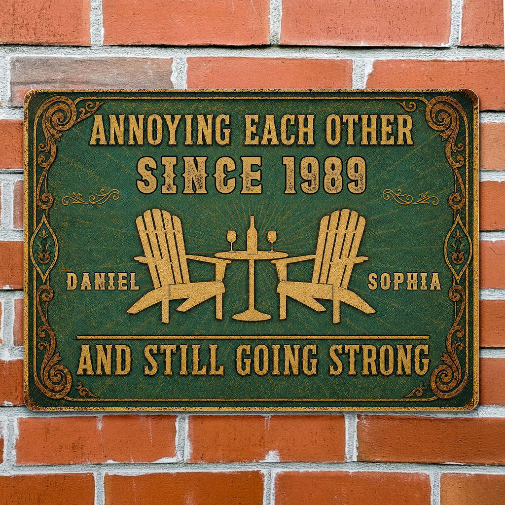 Personalized Metal Sign Custom Name Couple Gift for Home