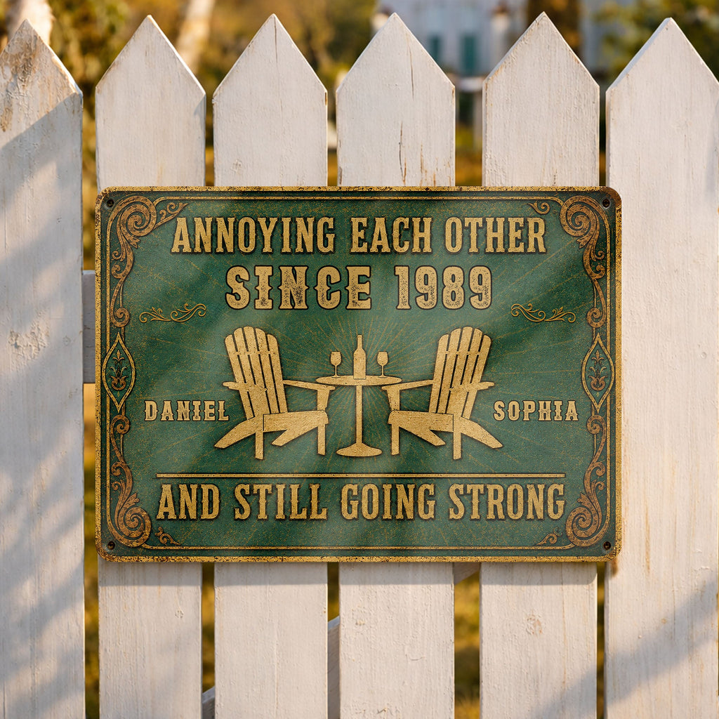 Personalized Metal Sign Custom Name Couple Gift for Home