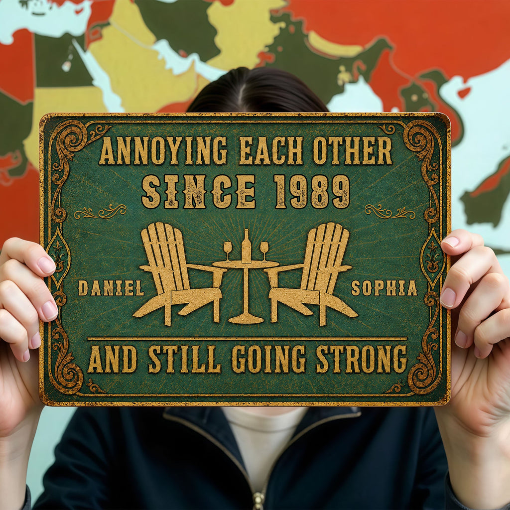 Personalized Metal Sign Custom Name Couple Gift for Home