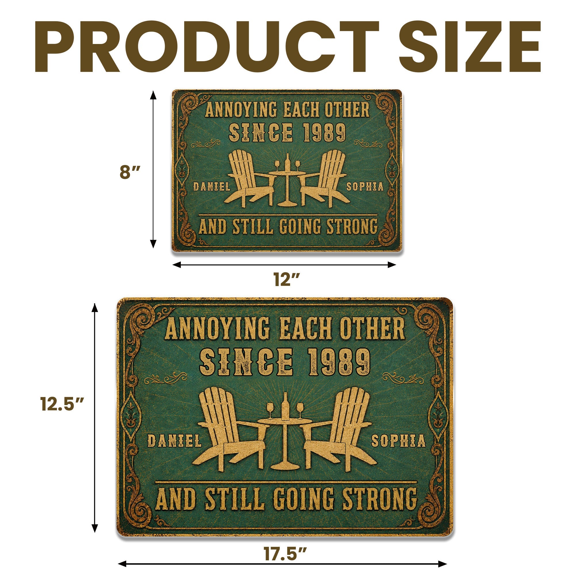 Personalized Metal Sign Custom Name Couple Gift for Home
