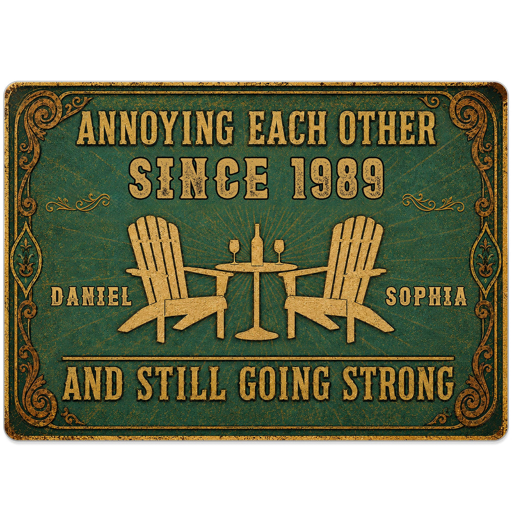 Personalized Metal Sign Custom Name Couple Gift for Home