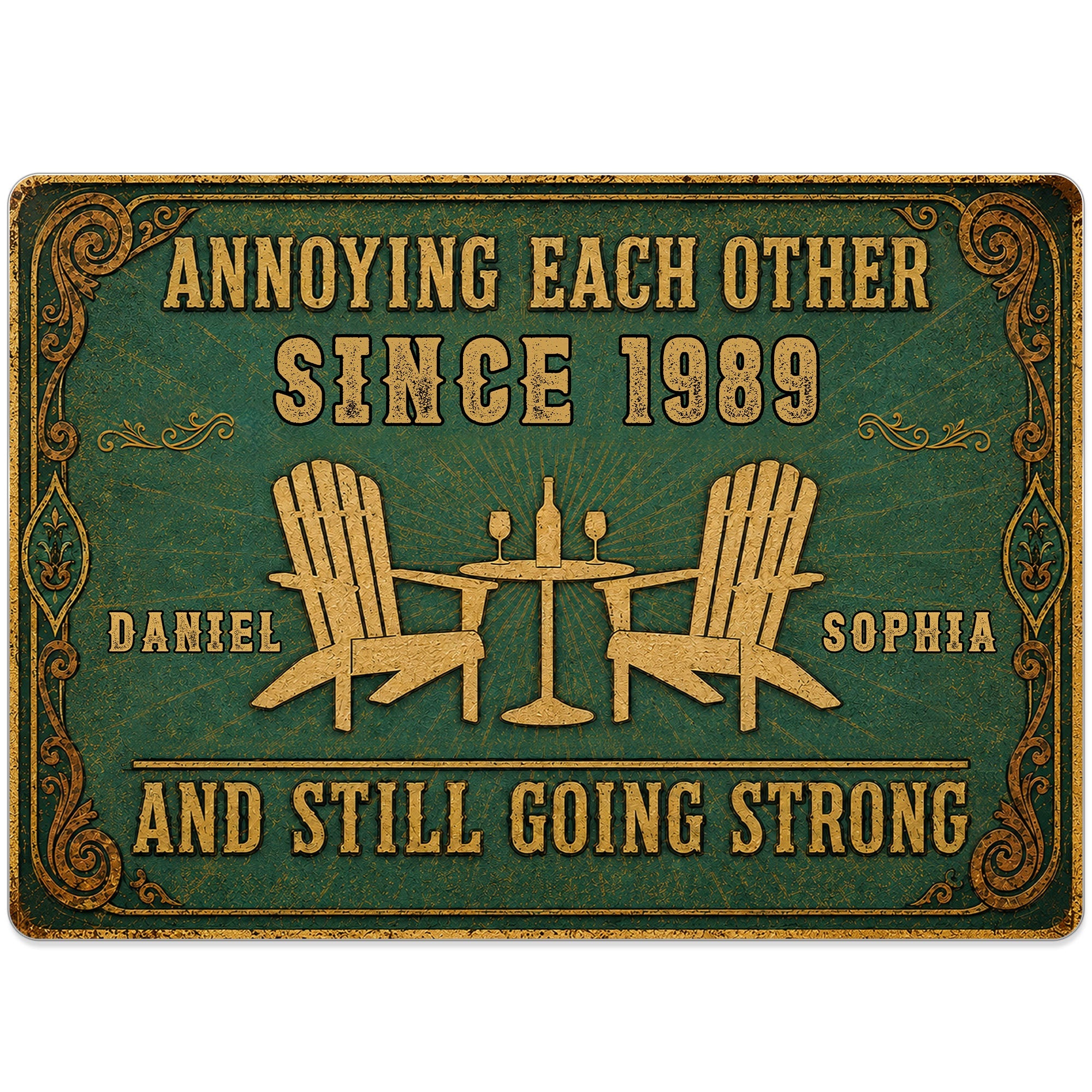 Personalized Metal Sign Custom Name Couple Gift for Home