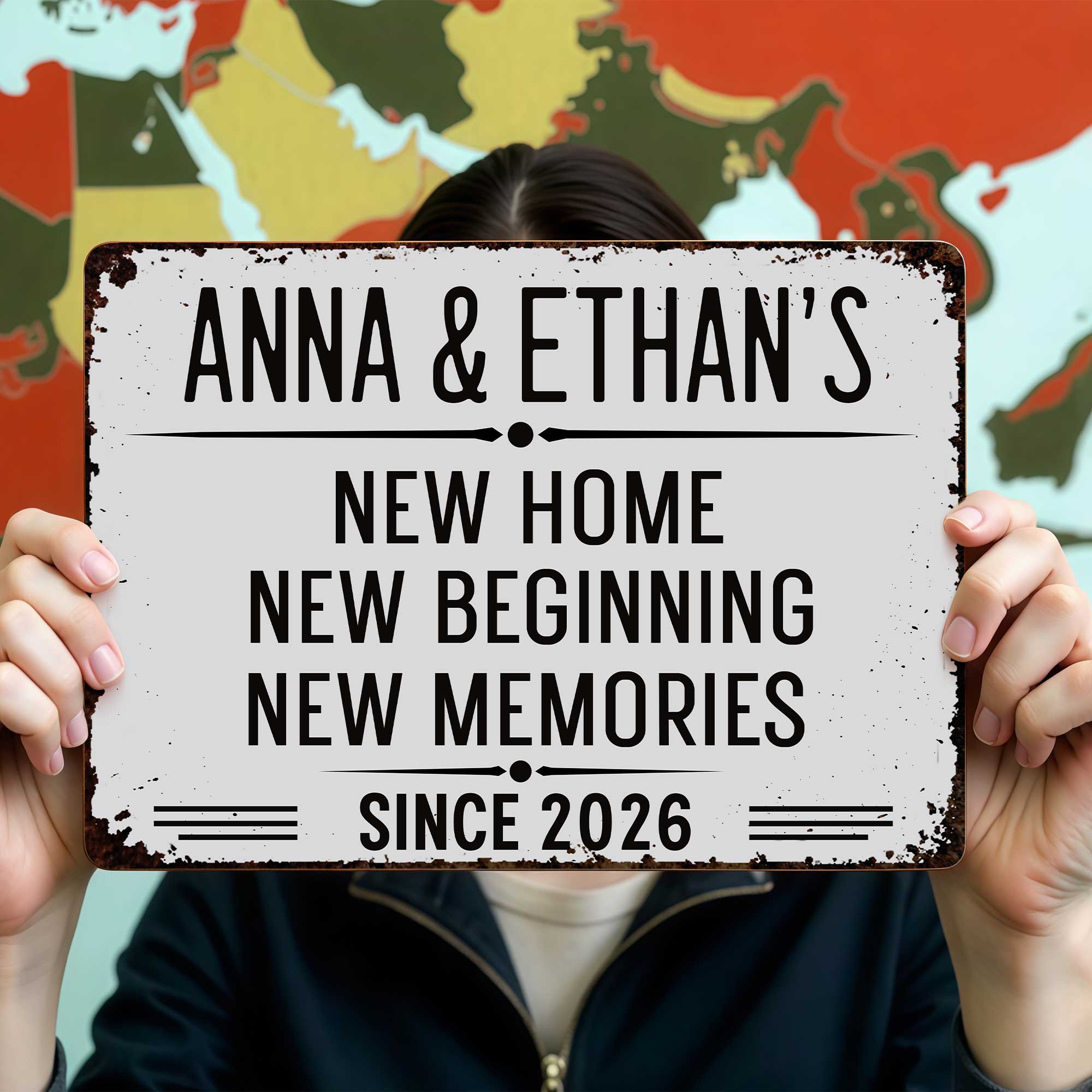 Personalized Metal Sign Custom Name Wall Decor Home Gift Metal Sign GradoCreations