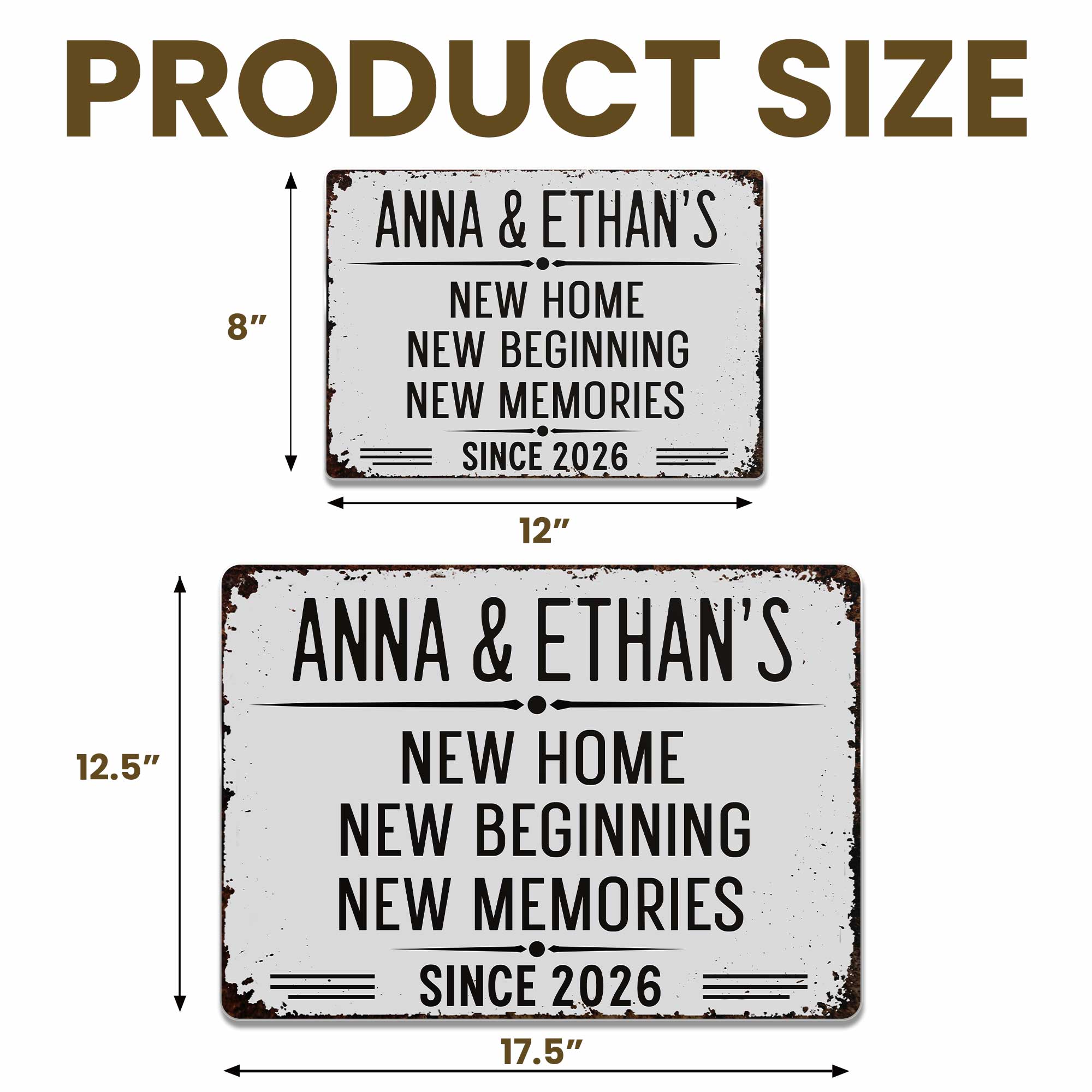 Personalized Metal Sign Custom Name Wall Decor Home Gift Metal Sign GradoCreations