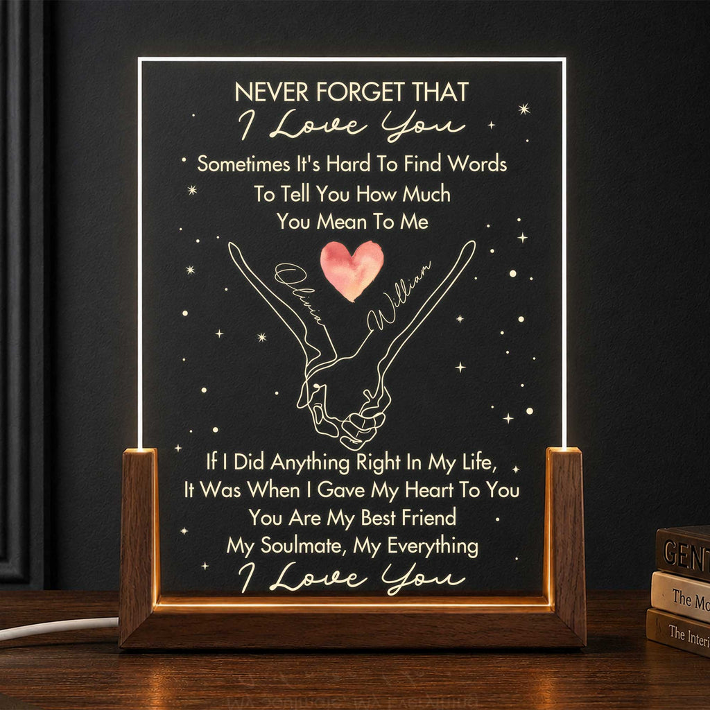 Personalized Acrylic Night Light Custom Love Message Gift for Couples