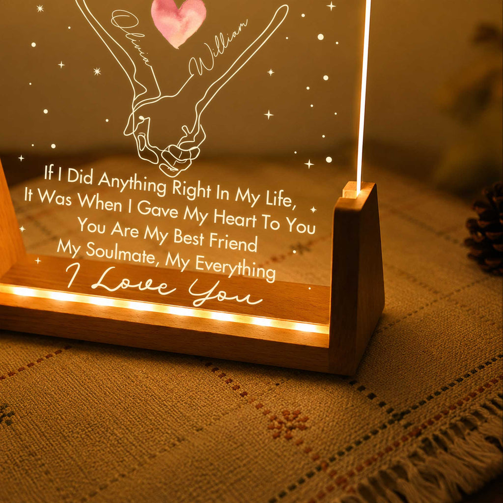 Personalized Acrylic Night Light Custom Love Message Gift for Couples