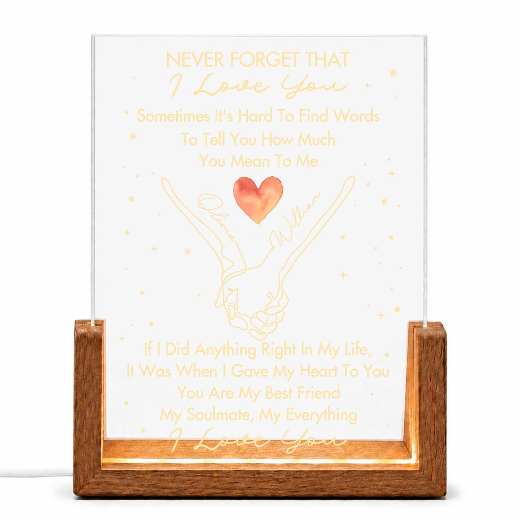 Personalized Acrylic Night Light Custom Love Message Gift for Couples