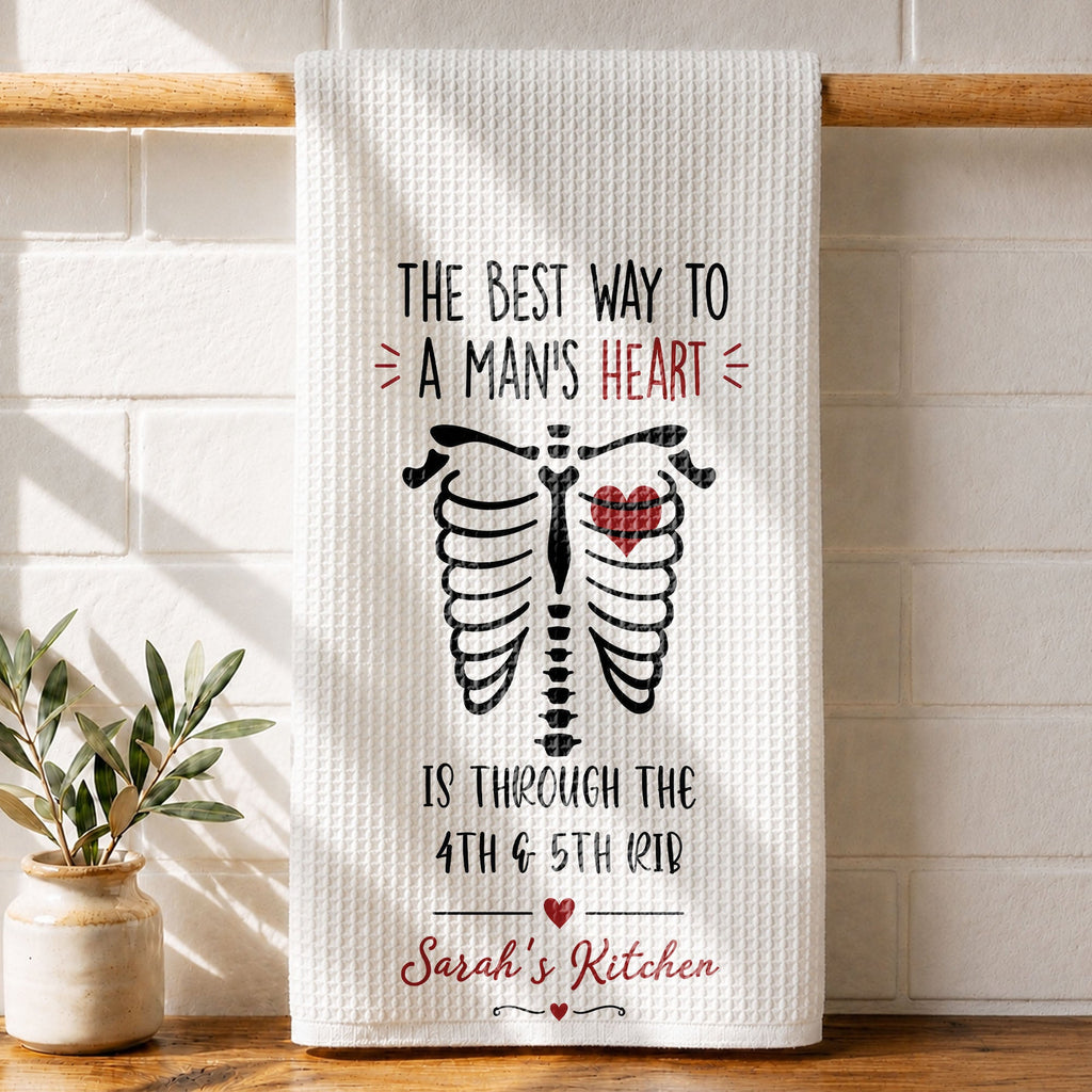 Personalized Kitchen Towel Funny Anatomical Gift for Couples