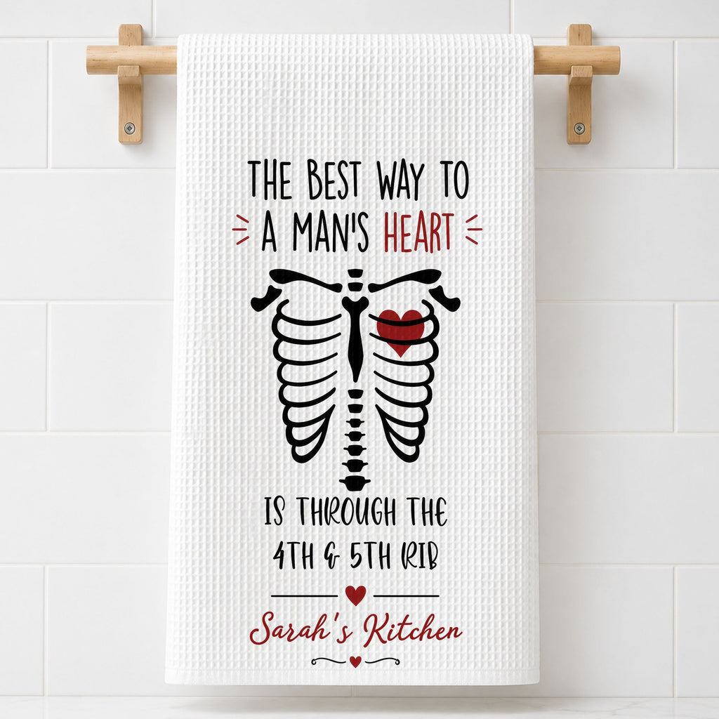 Personalized Kitchen Towel Funny Anatomical Gift for Couples