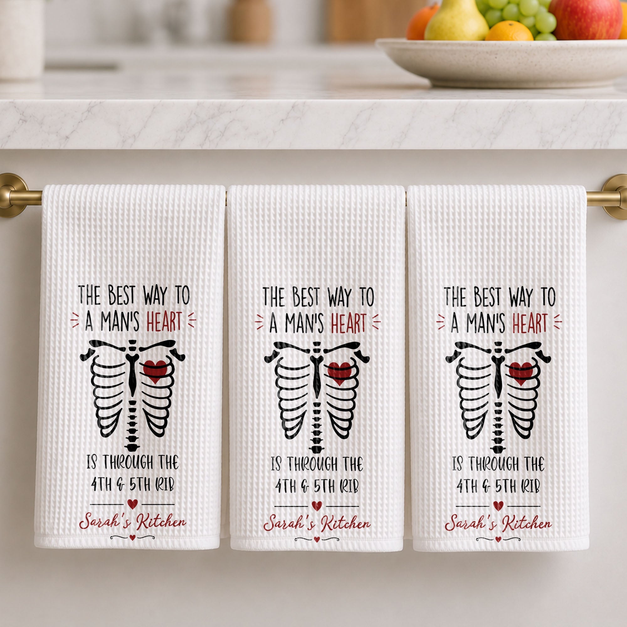 Personalized Kitchen Towel Funny Anatomical Gift for Couples