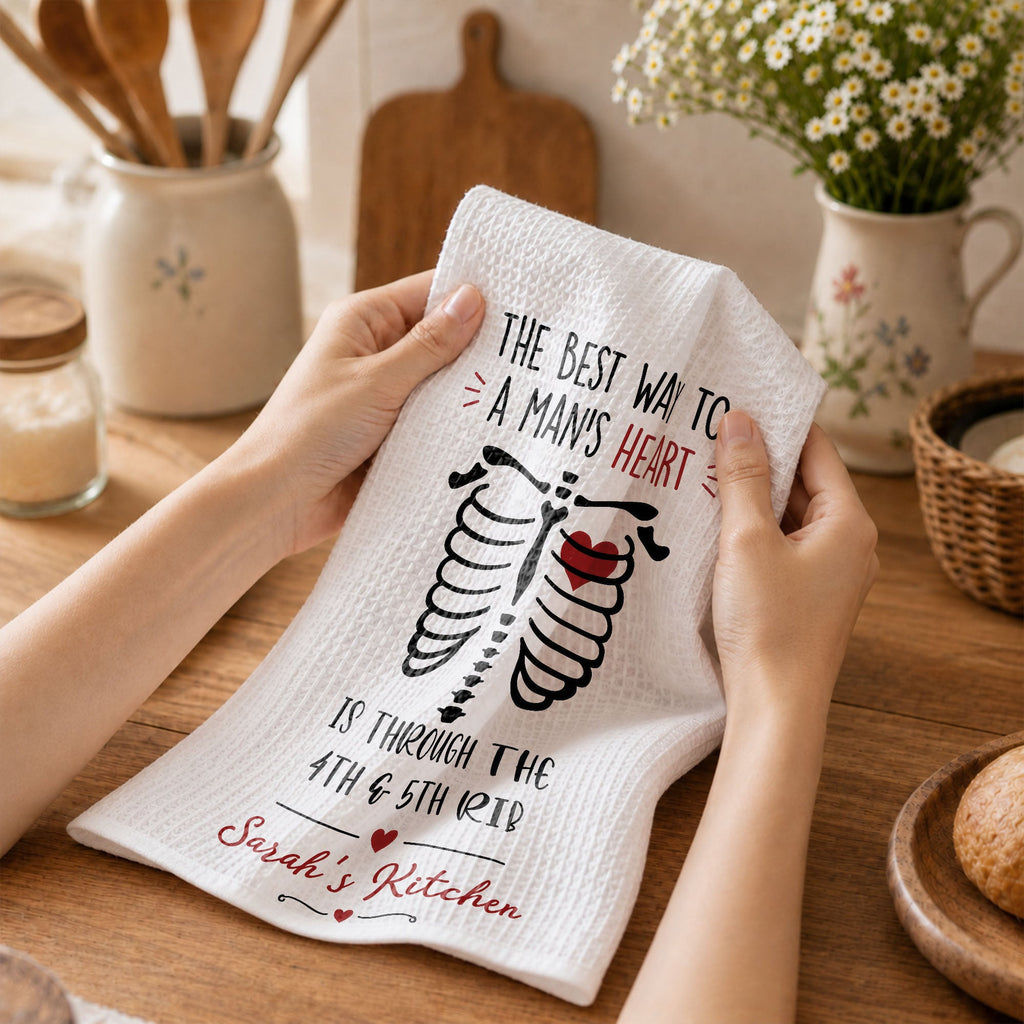 Personalized Kitchen Towel Funny Anatomical Gift for Couples
