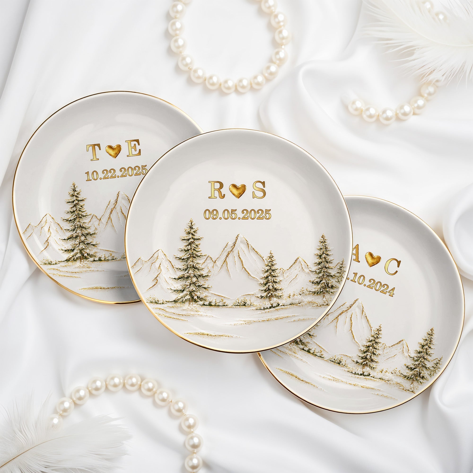 Personalized Ceramic Jewelry Dish Custom Couple Gift Adventure Jewelry Dish GradoCreations