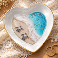 Personalized Heart-Shaped Jewelry Dish Custom Name Ocean Design Gift for Couples Heart Jewelry Dish GradoCreations