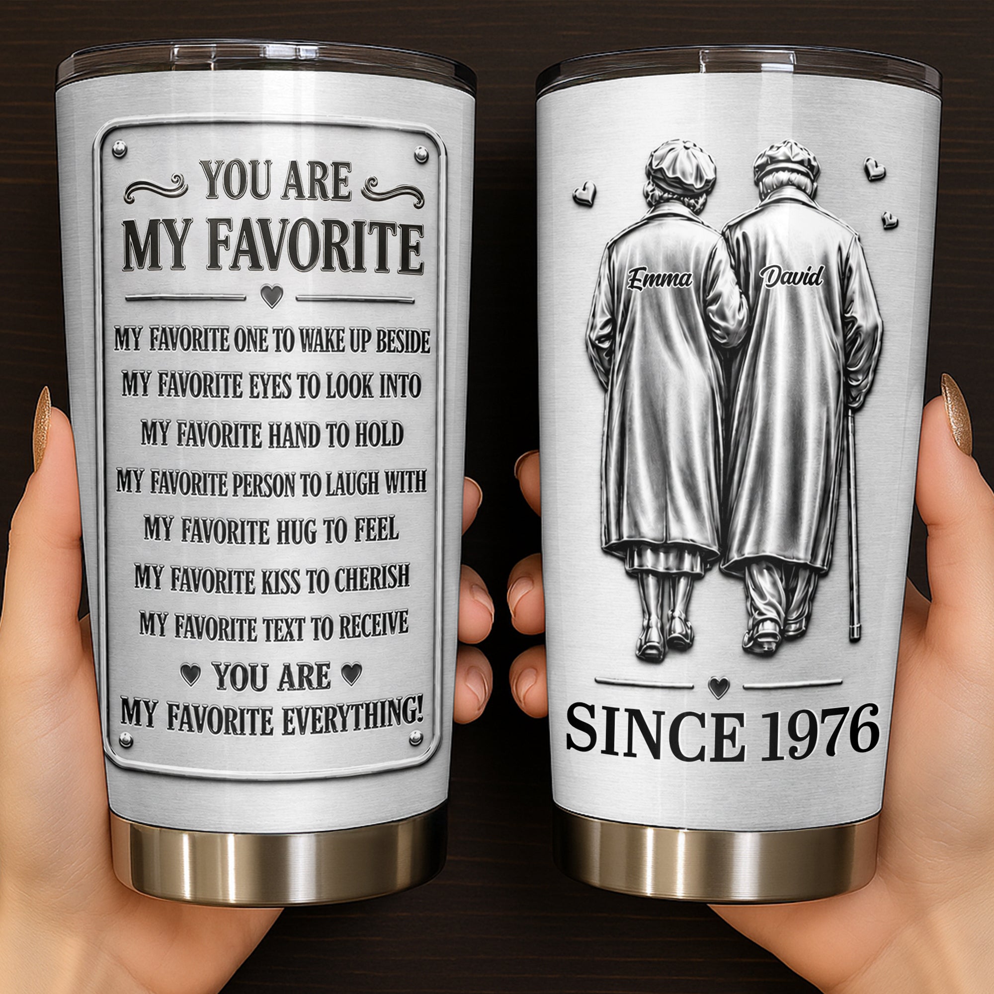 Personalized Couple Tumbler Custom Artwork 20oz Gift 20oz Tumbler GradoCreations