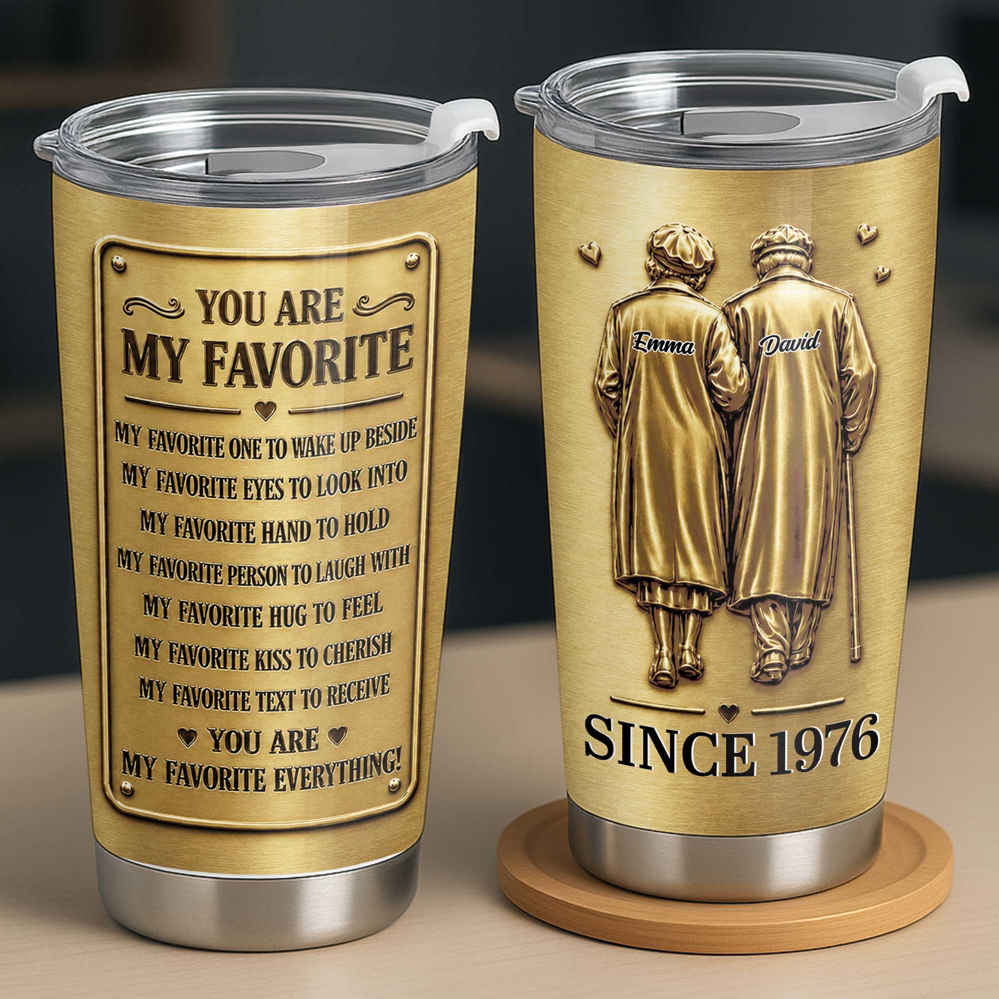 Personalized Couple Tumbler Custom Artwork 20oz Gift 20oz Tumbler GradoCreations