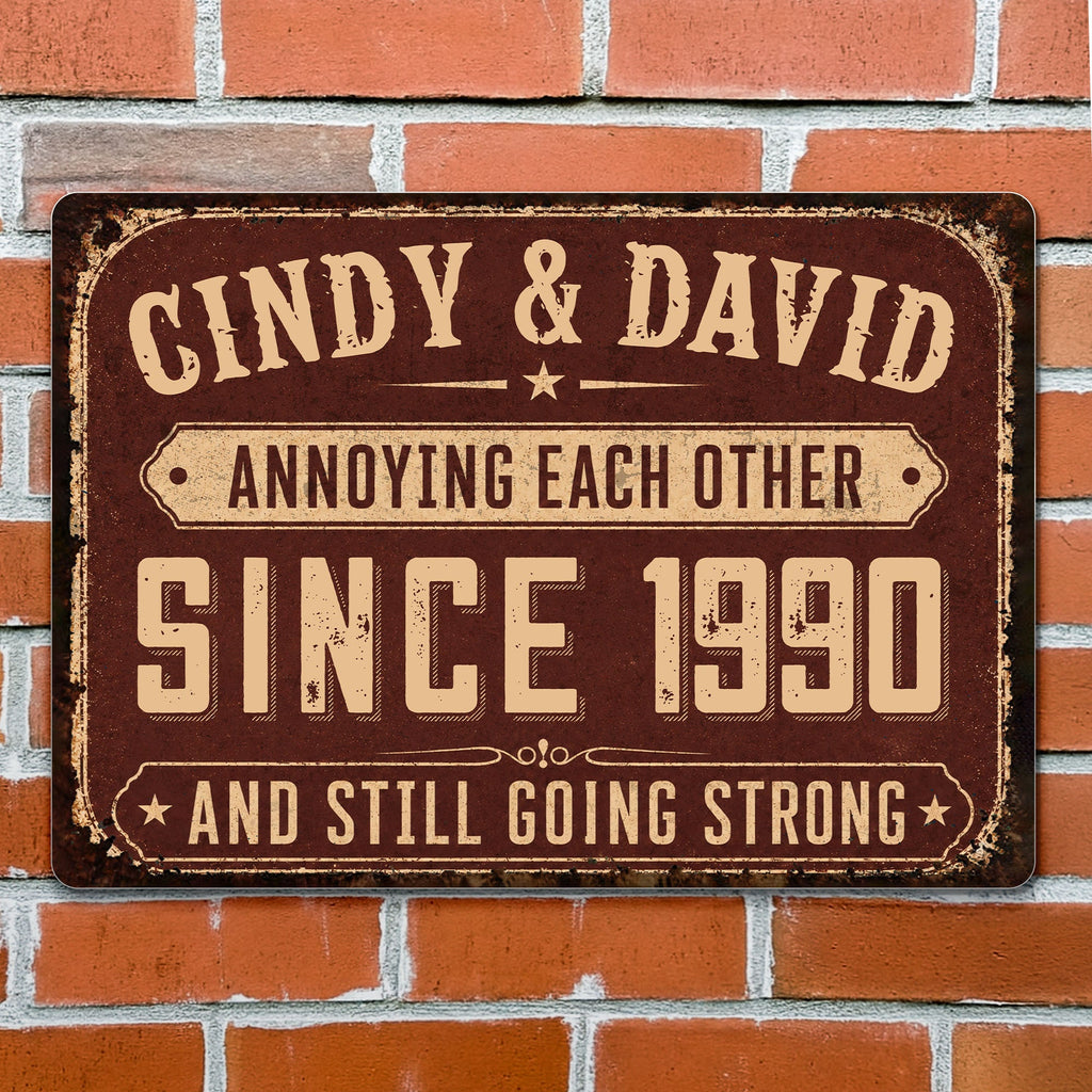 Personalized Metal Sign for Couples Custom Name Anniversary Decor Metal Sign GradoCreations