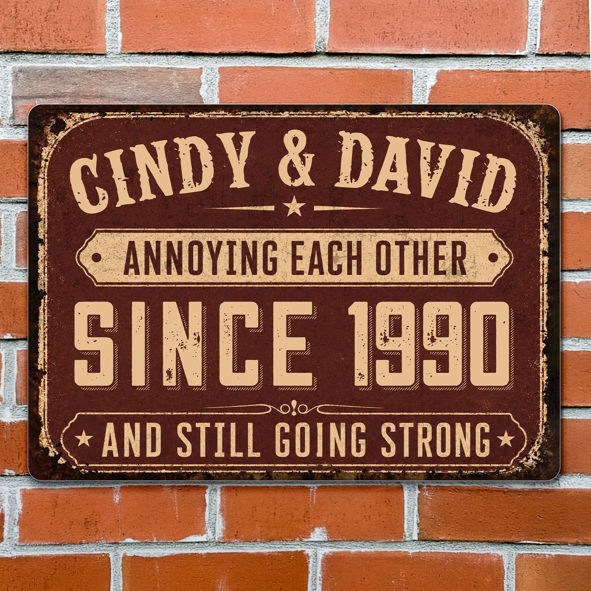Personalized Metal Sign for Couples Custom Name Anniversary Decor Metal Sign GradoCreations