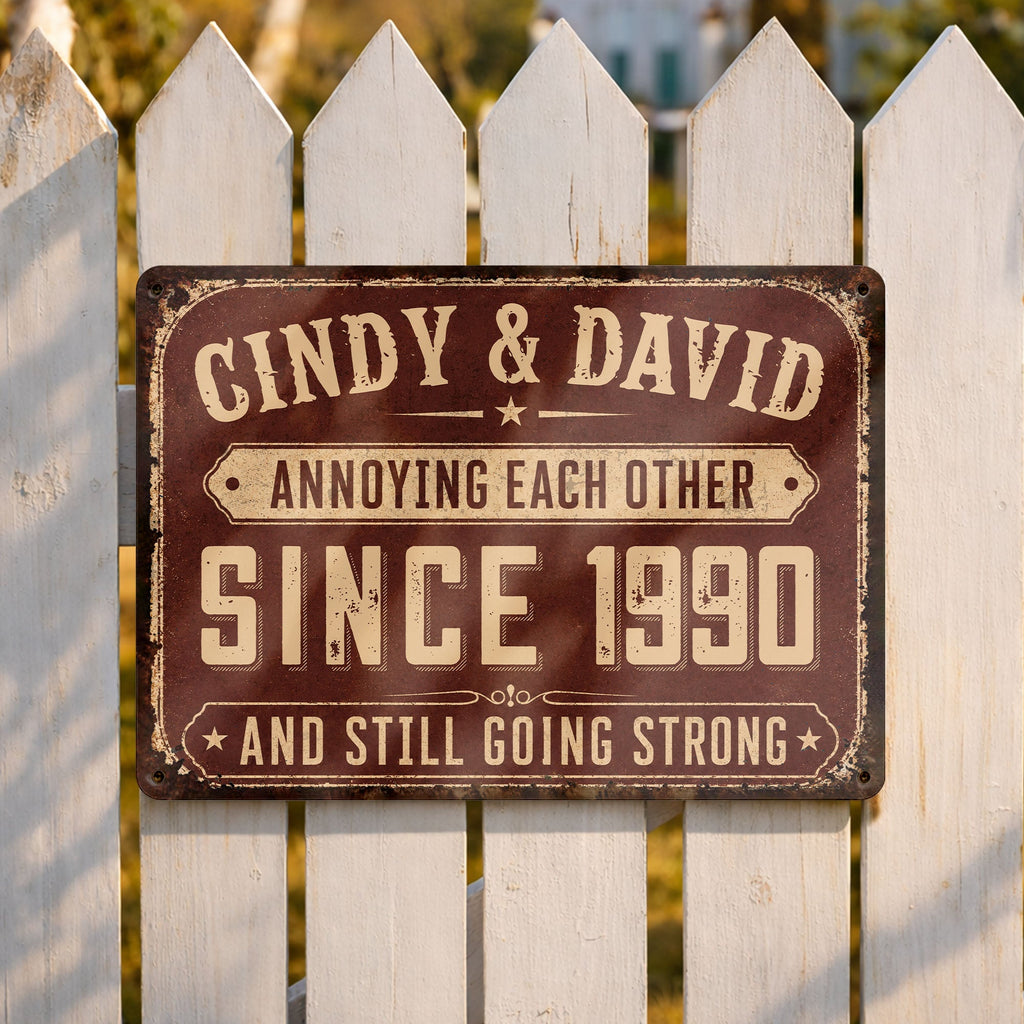 Personalized Metal Sign for Couples Custom Name Anniversary Decor Metal Sign GradoCreations