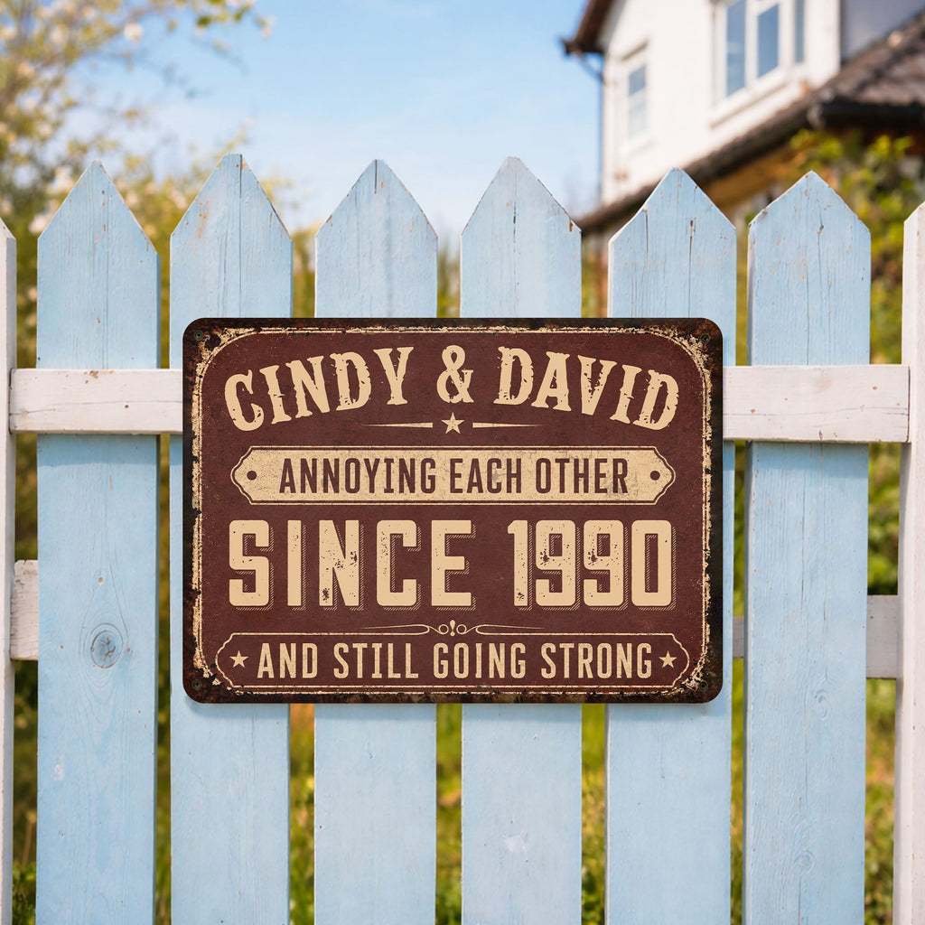 Personalized Metal Sign for Couples Custom Name Anniversary Decor Metal Sign GradoCreations