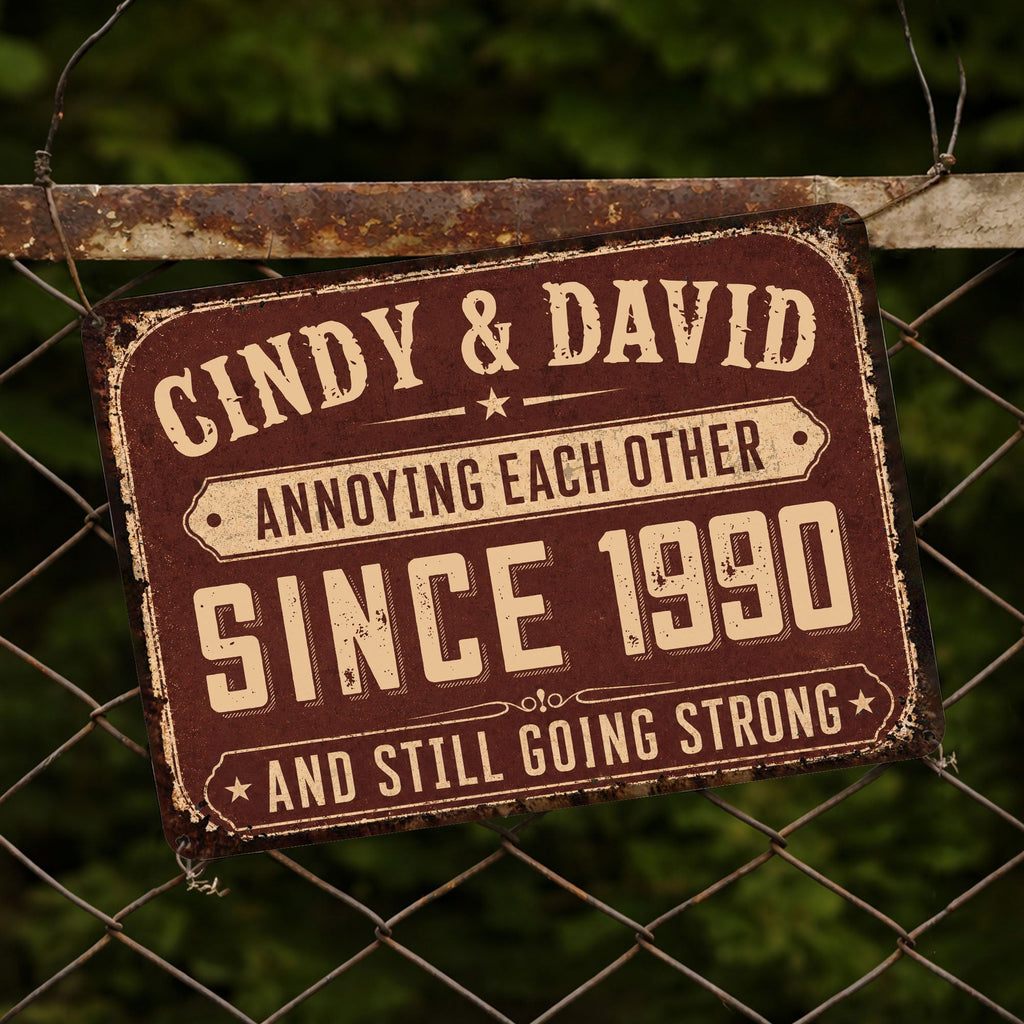 Personalized Metal Sign for Couples Custom Name Anniversary Decor Metal Sign GradoCreations