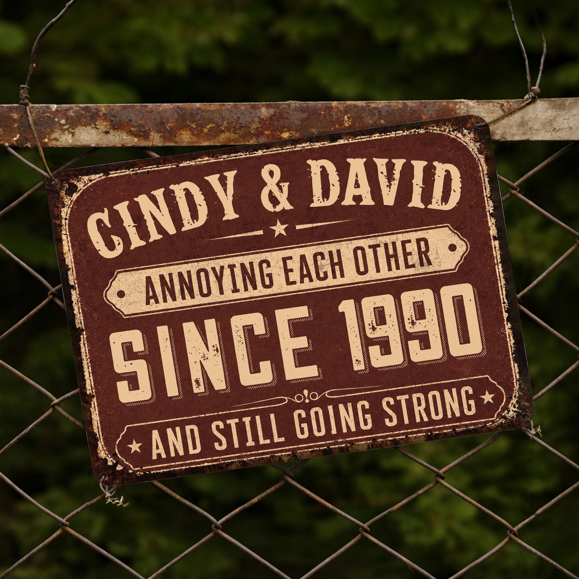 Personalized Metal Sign for Couples Custom Name Anniversary Decor Metal Sign GradoCreations