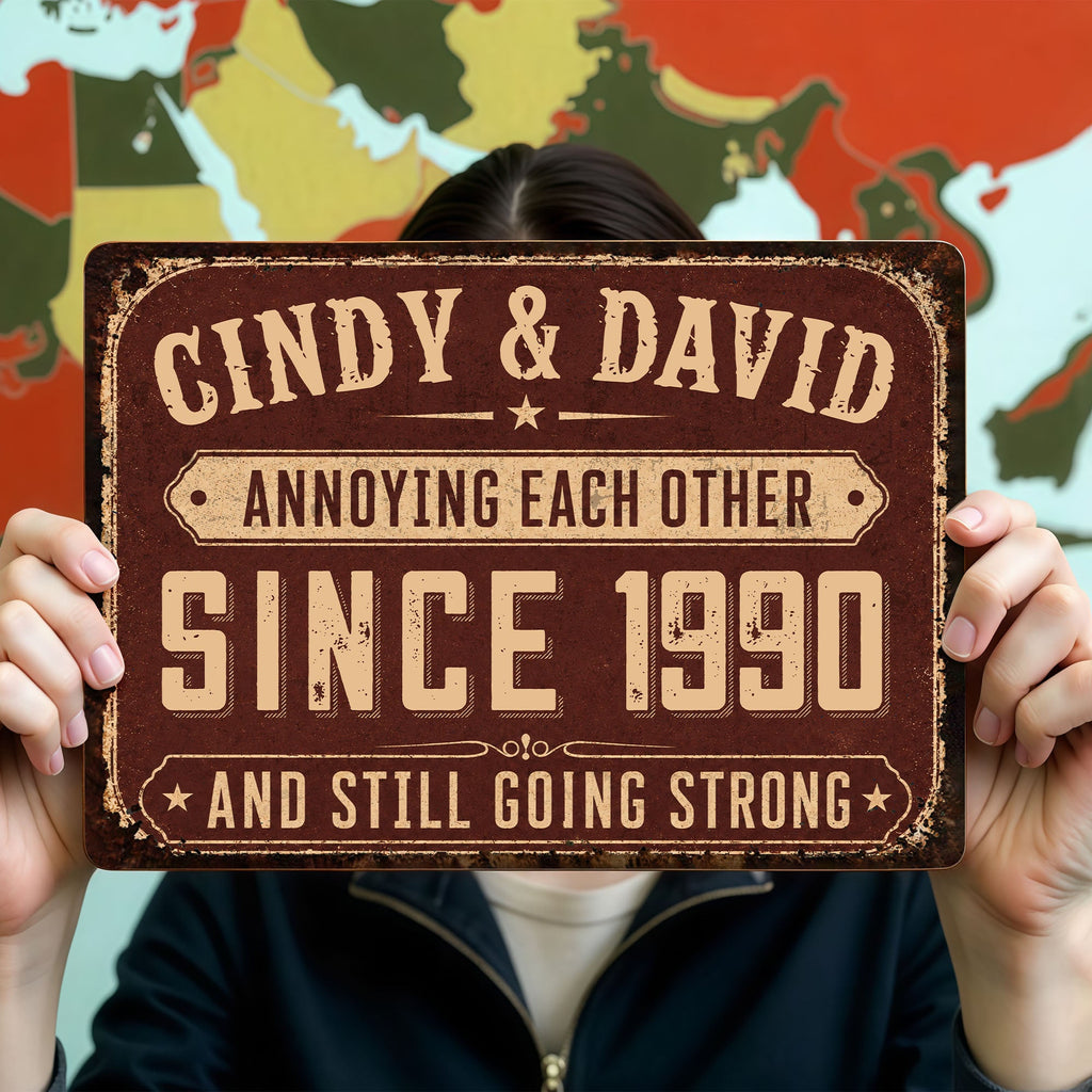 Personalized Metal Sign for Couples Custom Name Anniversary Decor Metal Sign GradoCreations