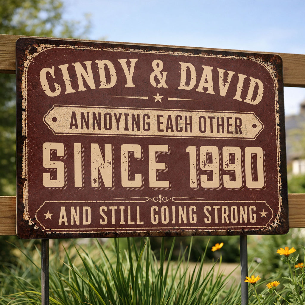 Personalized Metal Sign for Couples Custom Name Anniversary Decor Metal Sign GradoCreations