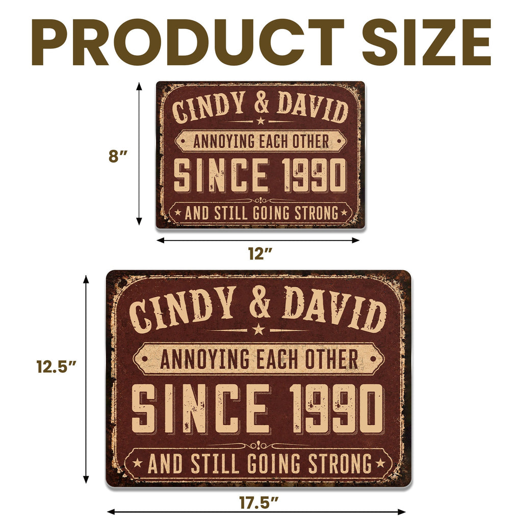 Personalized Metal Sign for Couples Custom Name Anniversary Decor Metal Sign GradoCreations