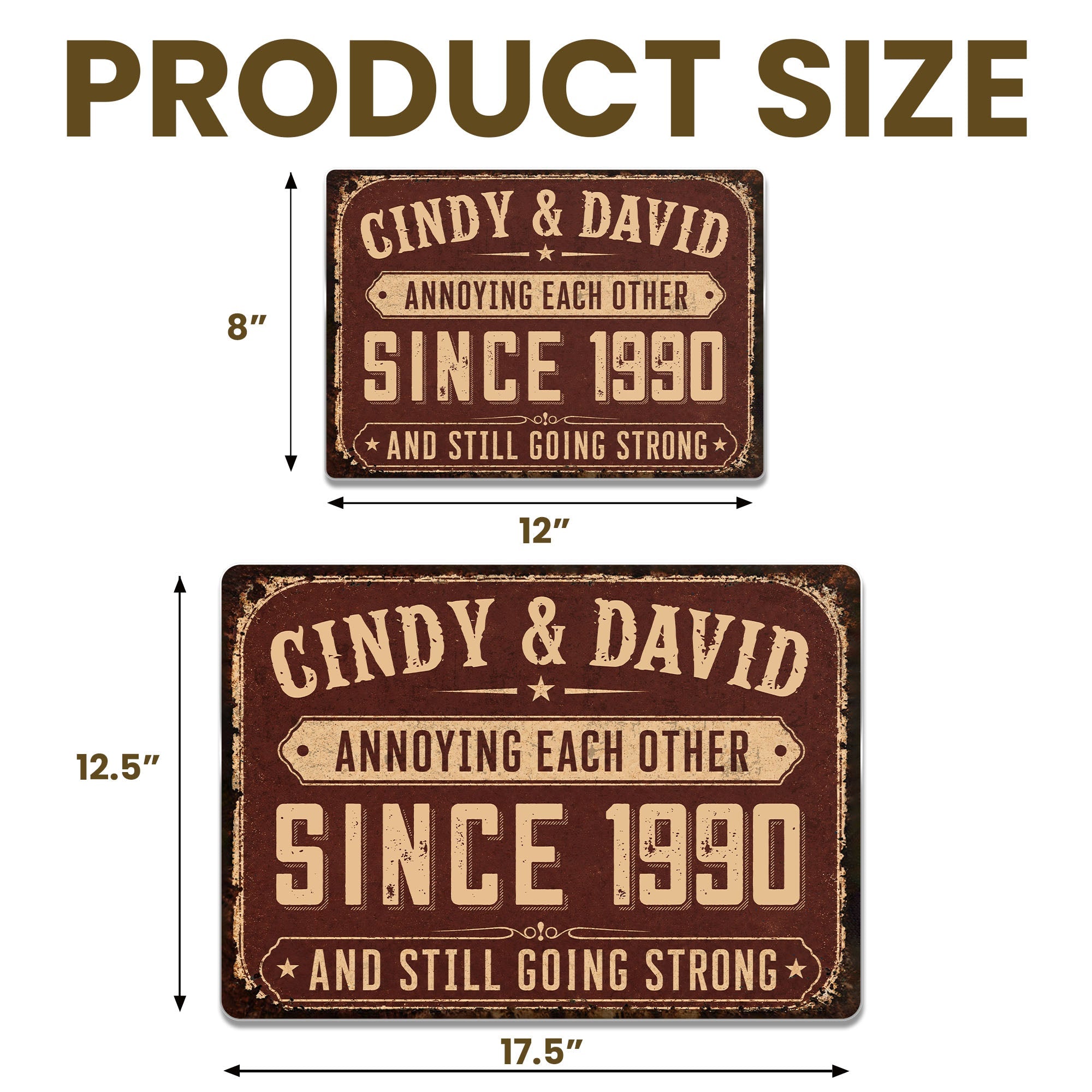 Personalized Metal Sign for Couples Custom Name Anniversary Decor Metal Sign GradoCreations