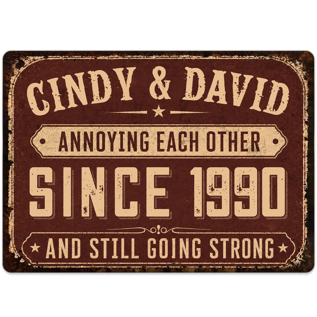 Personalized Metal Sign for Couples Custom Name Anniversary Decor Metal Sign GradoCreations