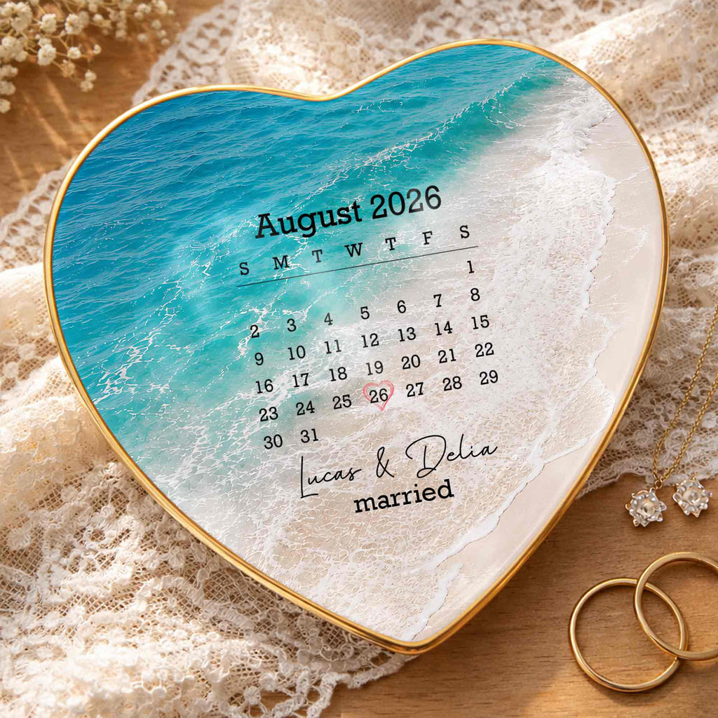 Personalized Heart Jewelry Dish Custom Name Gift for Couples Heart Jewelry Dish GradoCreations