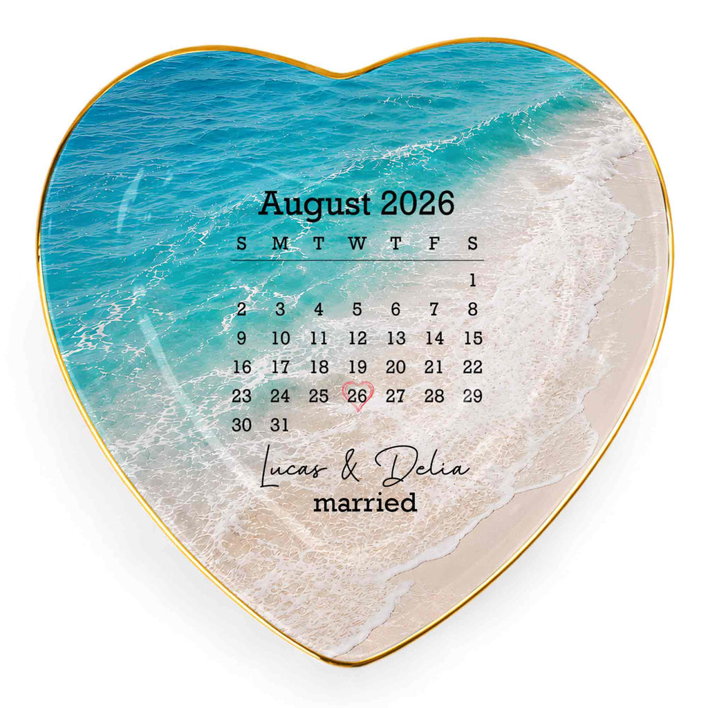 Personalized Heart Jewelry Dish Custom Name Gift for Couples Heart Jewelry Dish GradoCreations