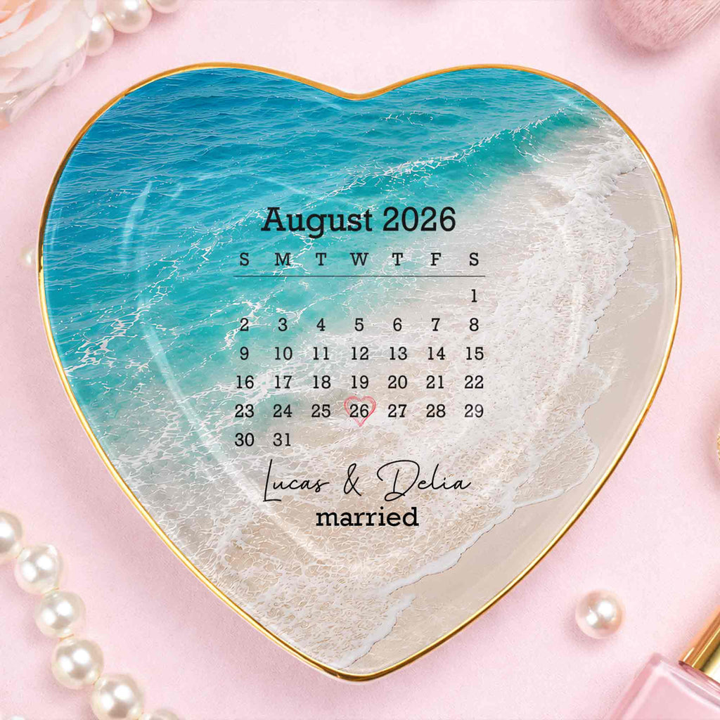 Personalized Heart Jewelry Dish Custom Name Gift for Couples Heart Jewelry Dish GradoCreations