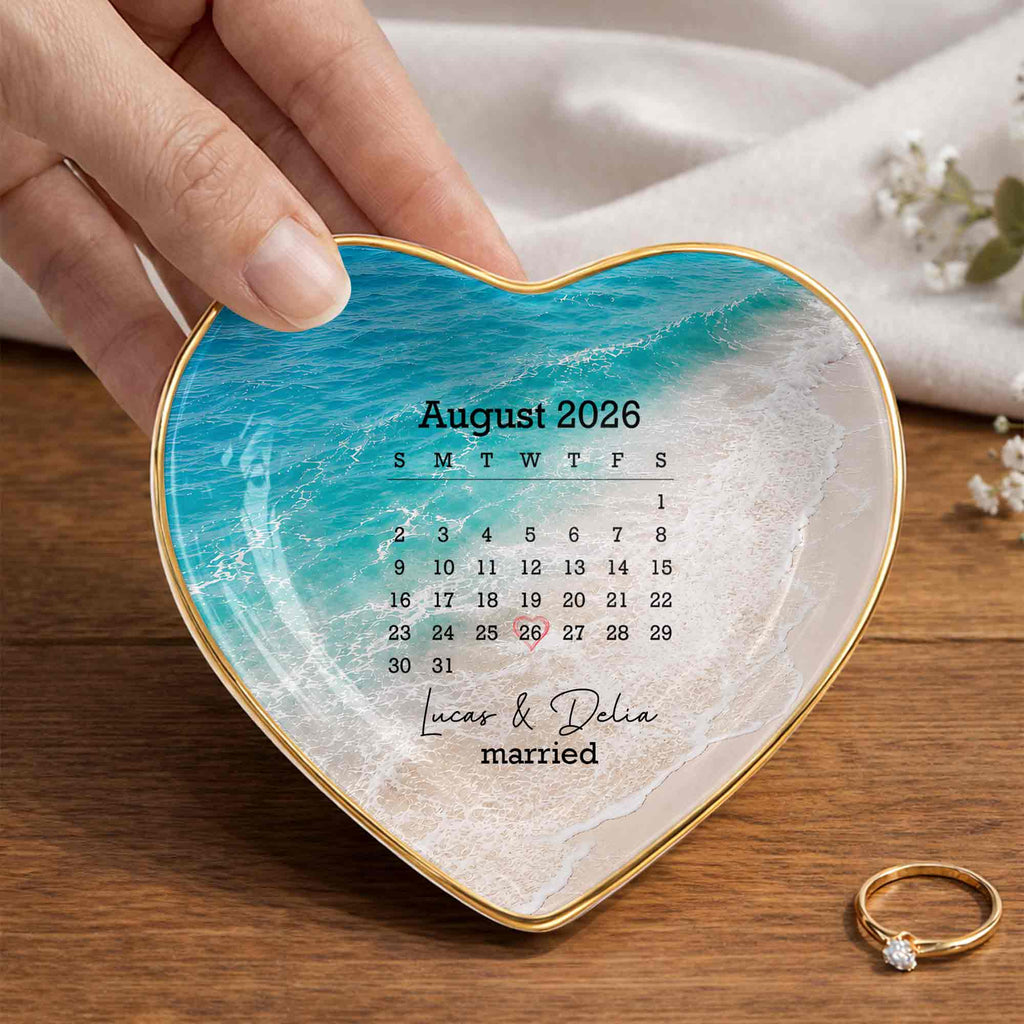 Personalized Heart Jewelry Dish Custom Name Gift for Couples Heart Jewelry Dish GradoCreations