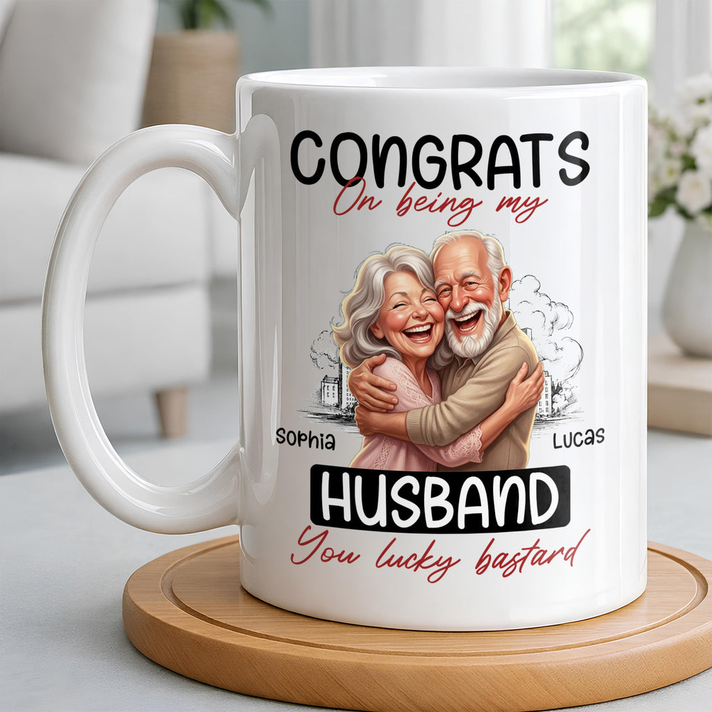 Personalized Funny Couple Coffee Mug Custom Name Gift for Husband Edge-to-edge Mug GradoCreations