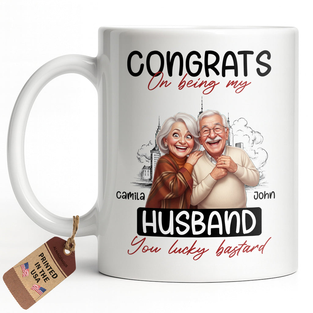 Personalized Funny Couple Coffee Mug Custom Name Gift for Husband Edge-to-edge Mug GradoCreations