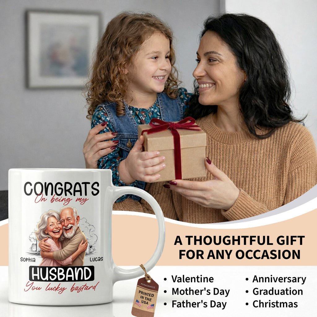 Personalized Funny Couple Coffee Mug Custom Name Gift for Husband Edge-to-edge Mug GradoCreations
