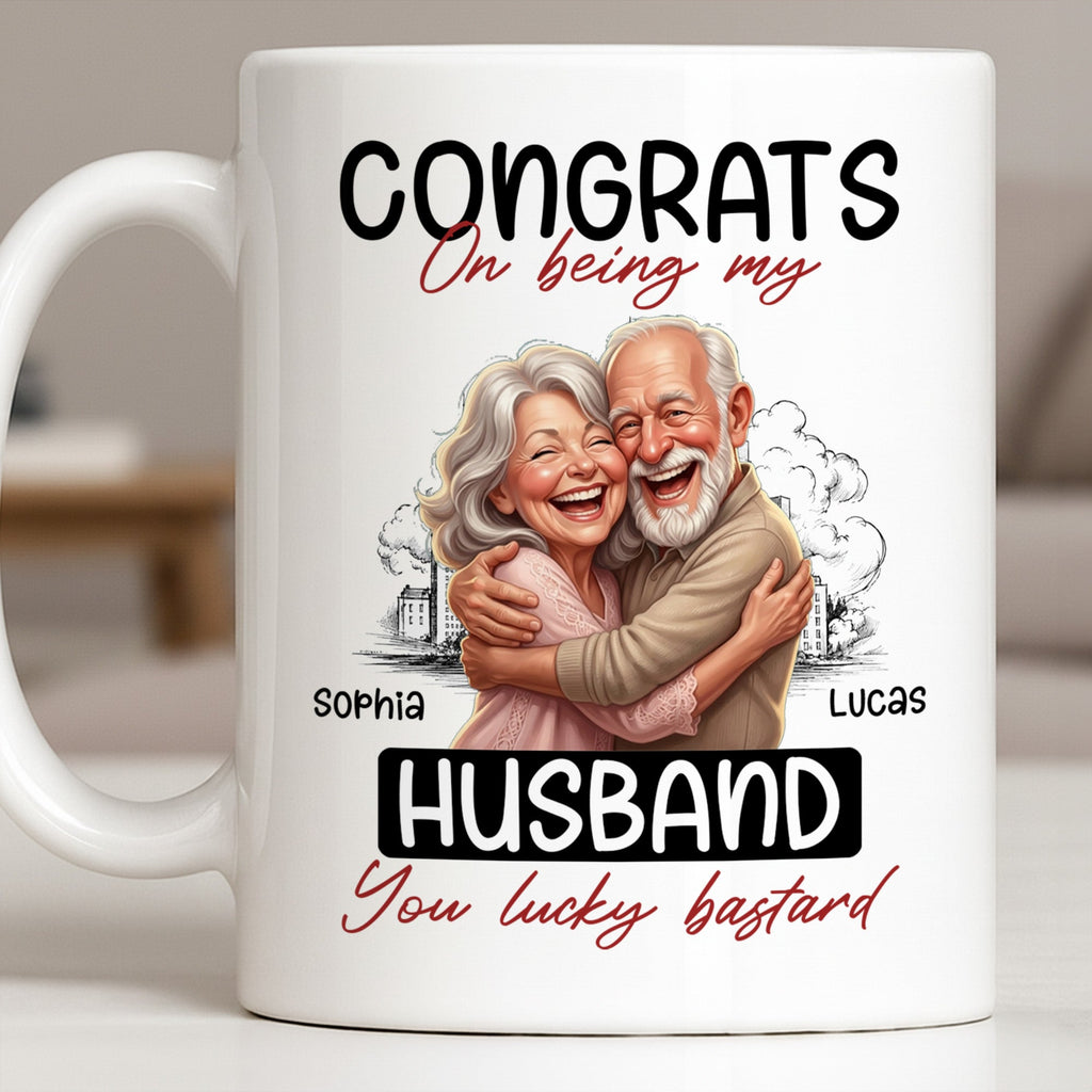Personalized Funny Couple Coffee Mug Custom Name Gift for Husband Edge-to-edge Mug GradoCreations