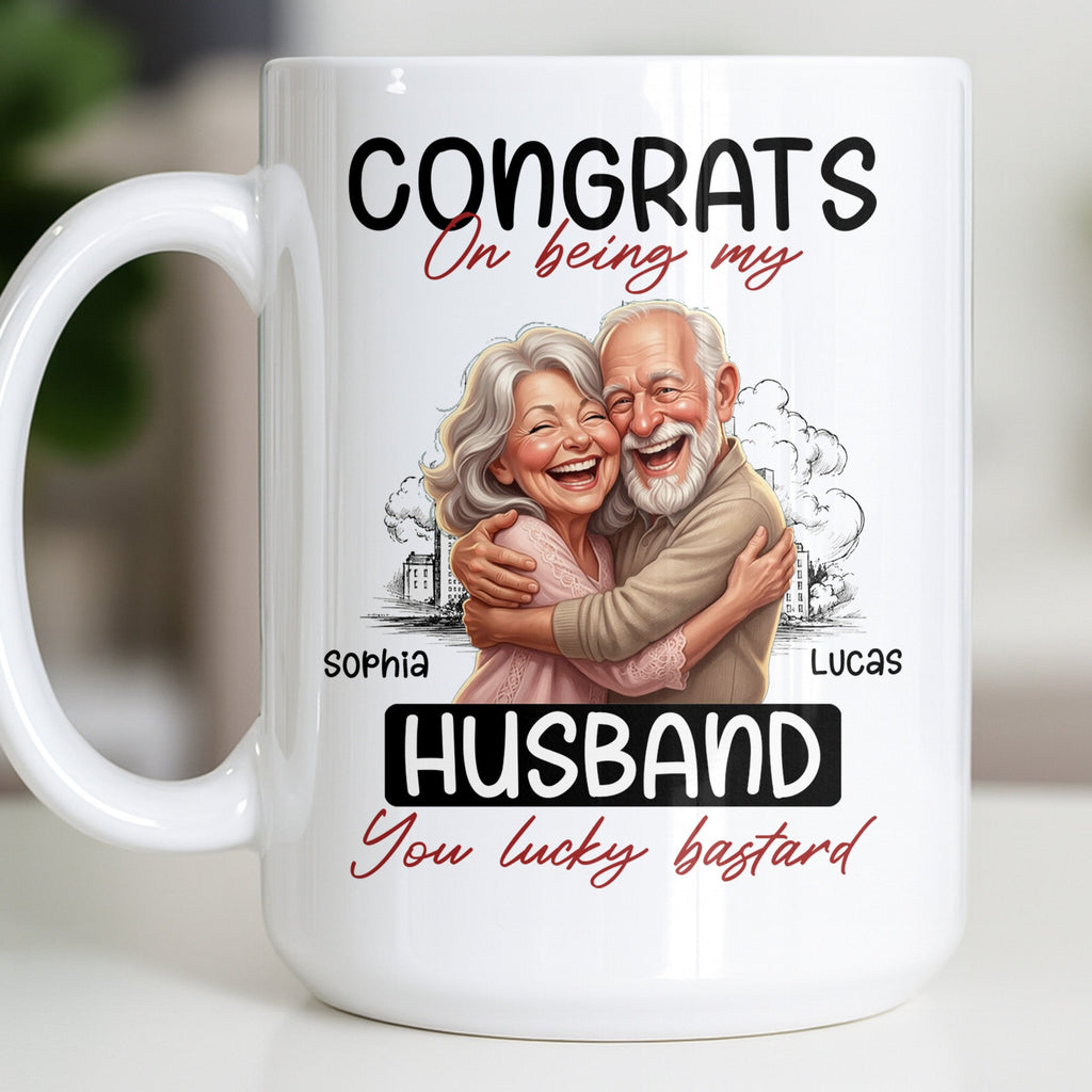 Personalized Funny Couple Coffee Mug Custom Name Gift for Husband Edge-to-edge Mug GradoCreations
