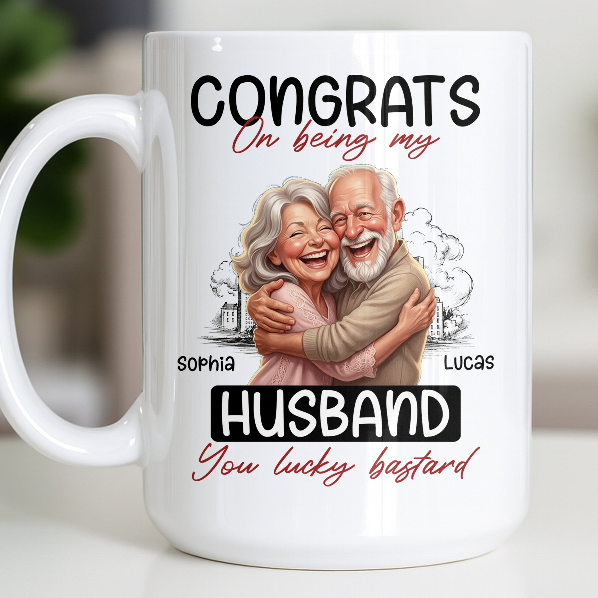 Personalized Funny Couple Coffee Mug Custom Name Gift for Husband Edge-to-edge Mug GradoCreations