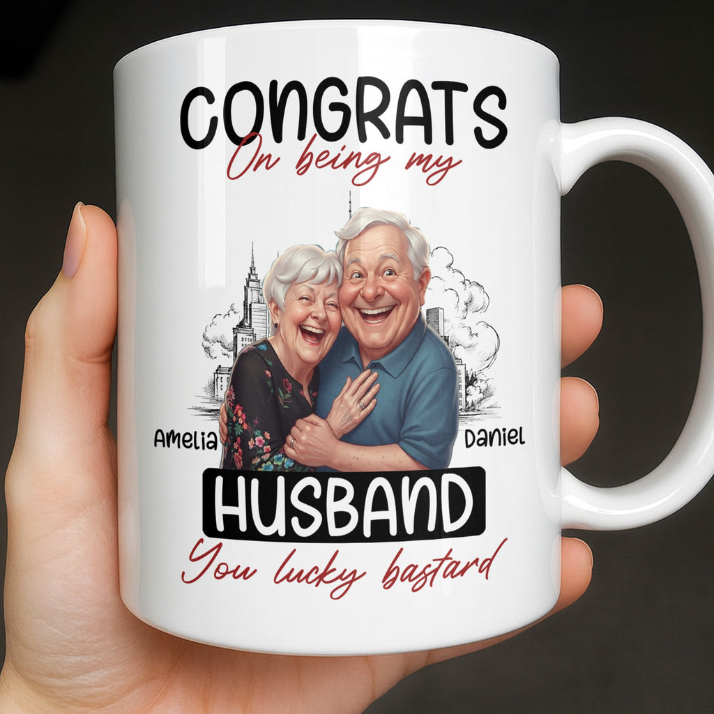 Personalized Funny Couple Coffee Mug Custom Name Gift for Husband Edge-to-edge Mug GradoCreations