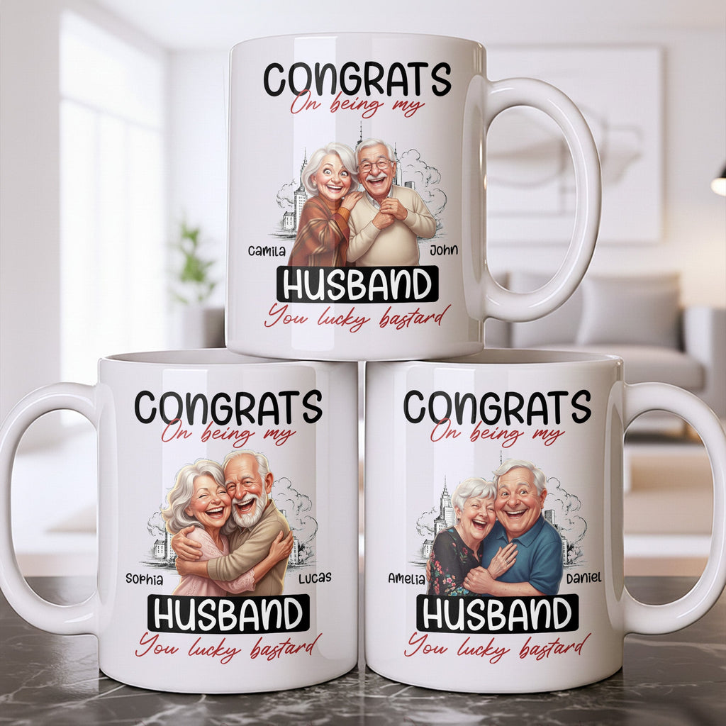 Personalized Funny Couple Coffee Mug Custom Name Gift for Husband Edge-to-edge Mug GradoCreations