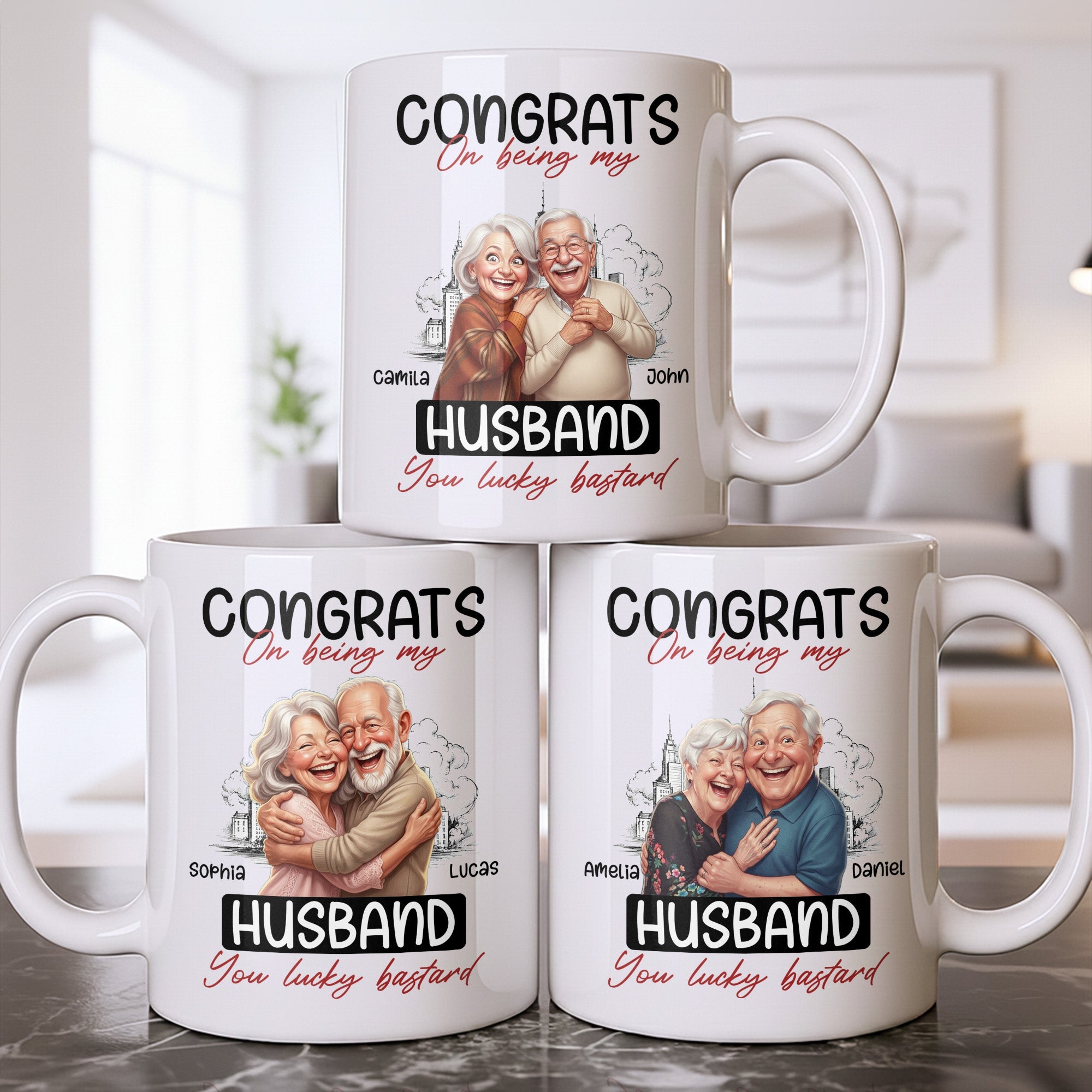 Personalized Funny Couple Coffee Mug Custom Name Gift for Husband Edge-to-edge Mug GradoCreations