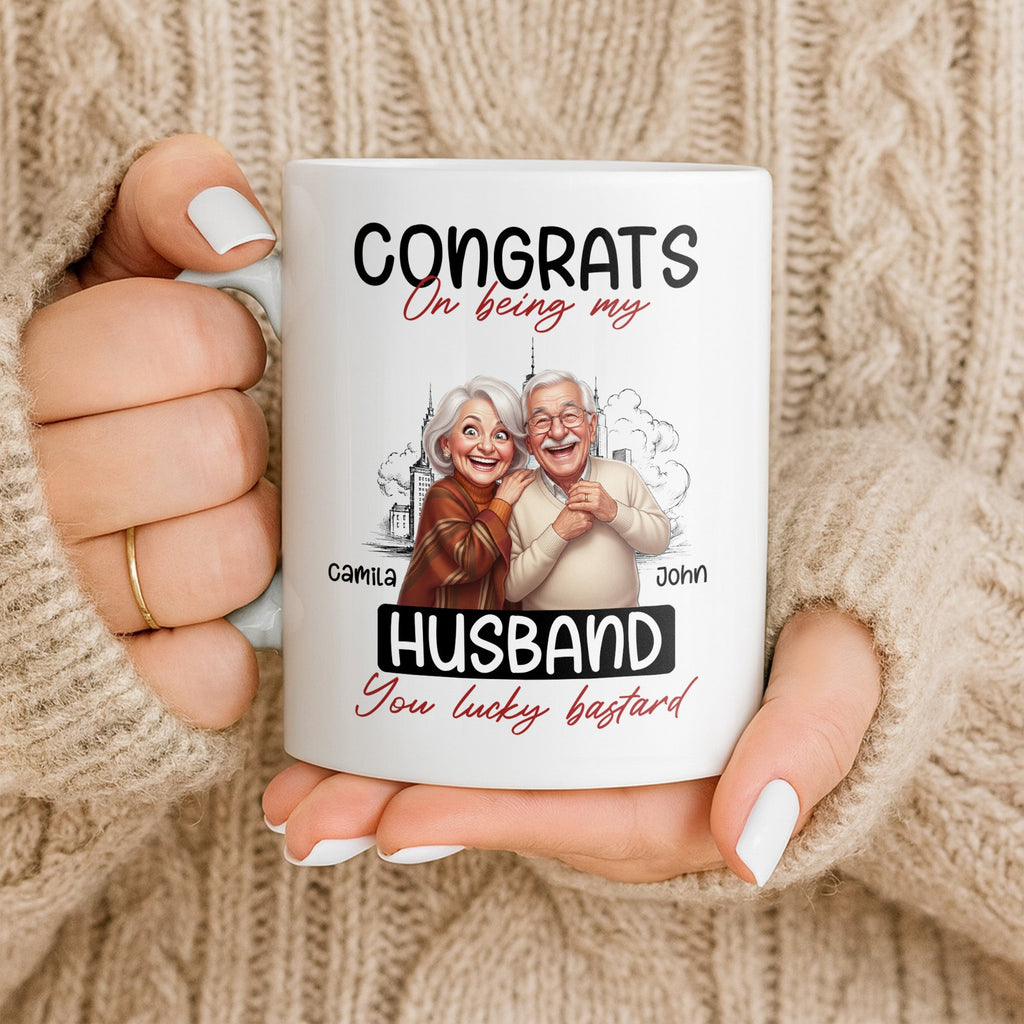 Personalized Funny Couple Coffee Mug Custom Name Gift for Husband Edge-to-edge Mug GradoCreations