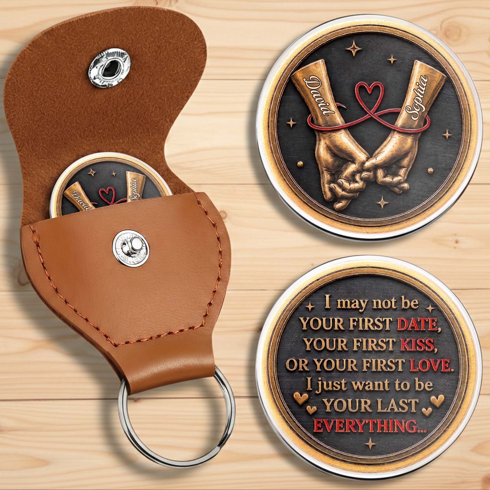 Personalized Pocket Hug Custom Token Heart Gift for Couples Pocket Hug GradoCreations