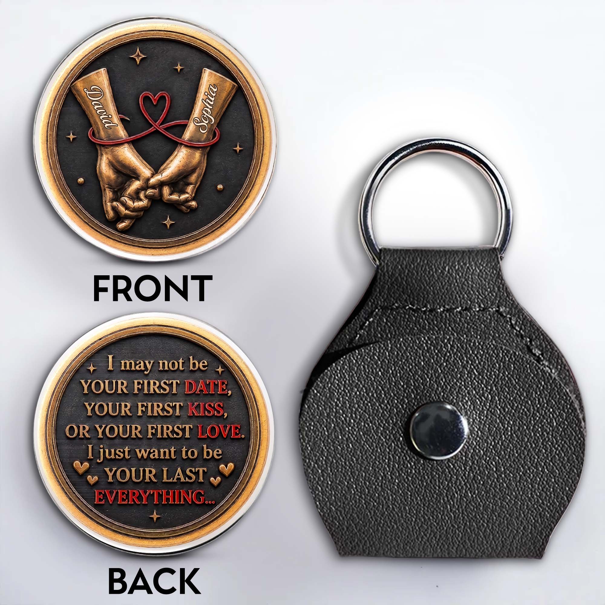 Personalized Pocket Hug Custom Token Heart Gift for Couples Pocket Hug GradoCreations