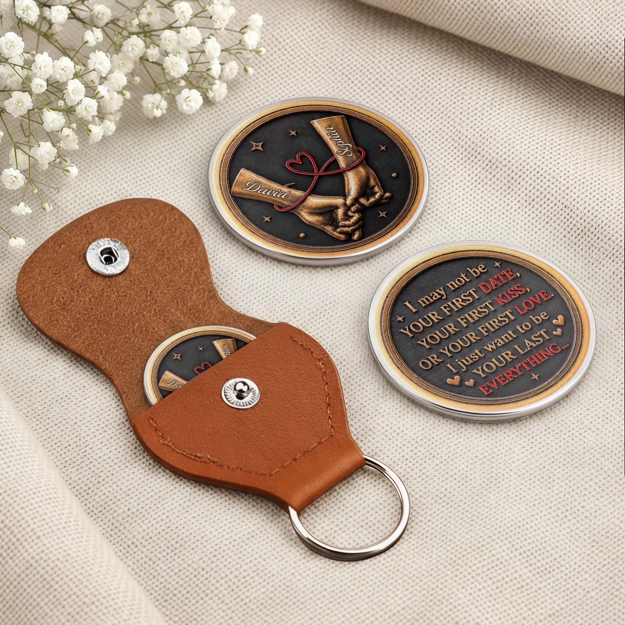 Personalized Pocket Hug Custom Token Heart Gift for Couples Pocket Hug GradoCreations