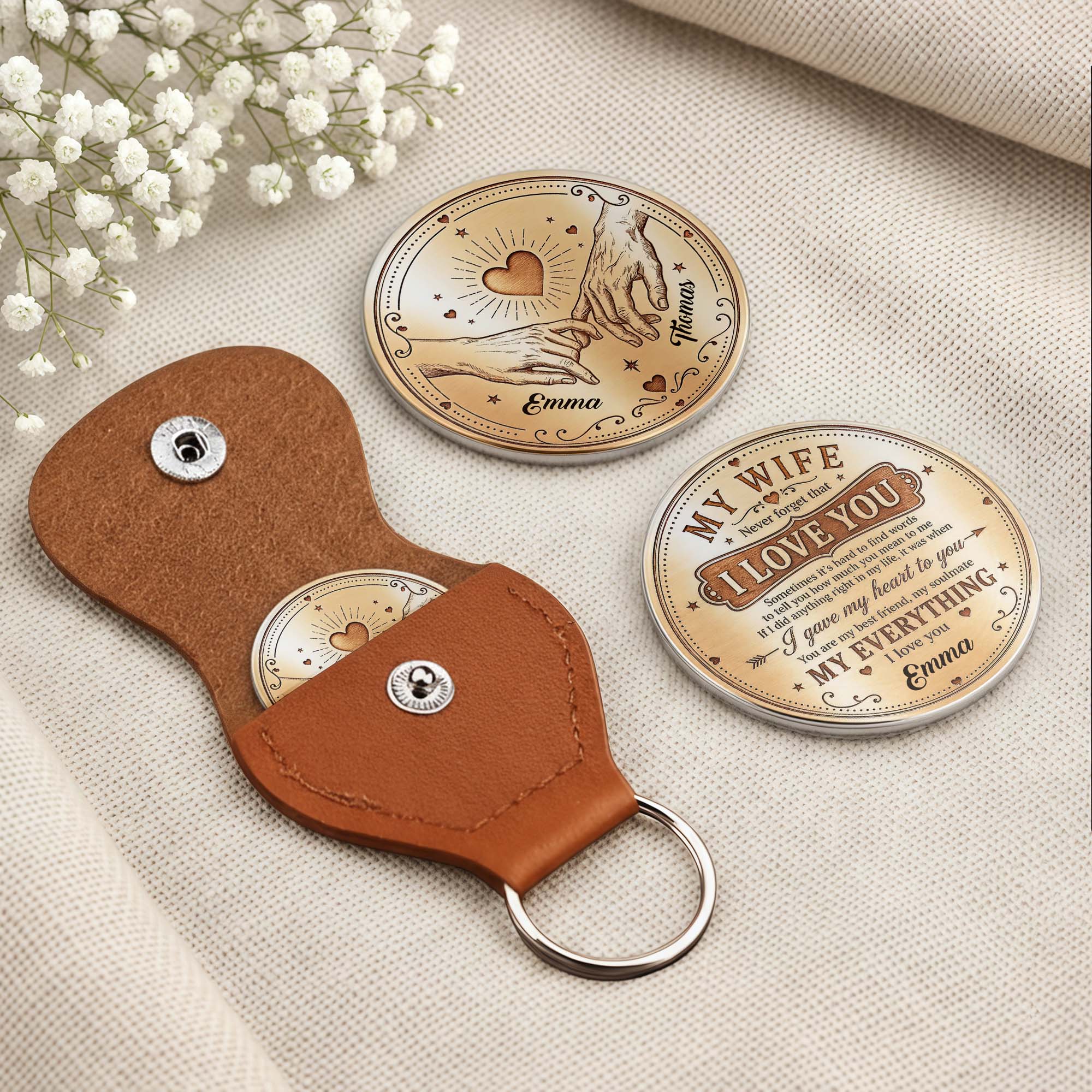 Personalized Pocket Hug Custom Name Gift for Couples Anniversary Pocket Hug GradoCreations