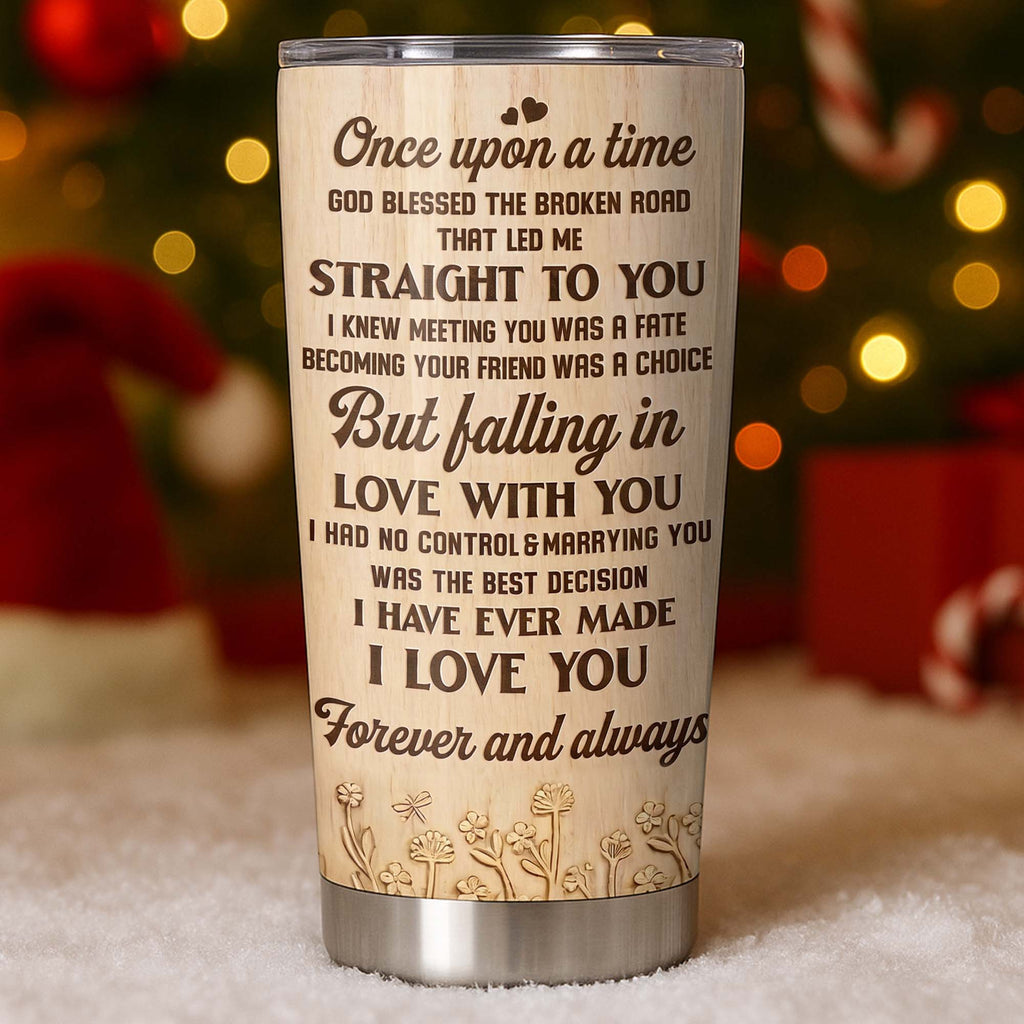 Personalized Stainless Steel Tumbler Custom Heart Design Gift for Couples Tumbler GradoCreations