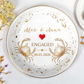 Personalized Ceramic Jewelry Dish with Heart Beach Crabs for Couples Jewelry Dish GradoCreations